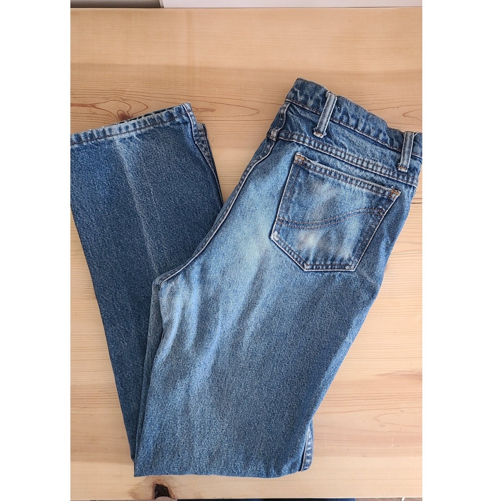 Vintage Work World Medium Wash Straight‎ Leg Denim Jeans Blue High Rise 31x30
